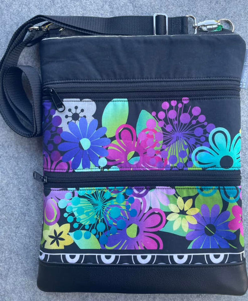 SMALL SIZE Travel Bags Crossbody Purse - A1 Cross Body - Faux Leather - Tablet Purse - Dazzle Fabric