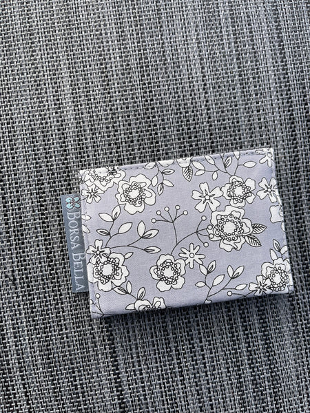 Card Holder RFID Protected -  Gray Rose Fabric