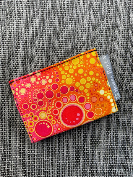 Card Holder RFID Protected -  Orange/Yellow Fabric