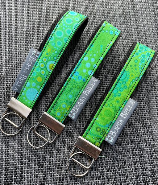Copy of Keychain Wristlets -   Green Dot Fabric