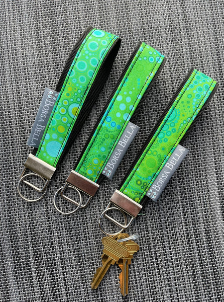 Copy of Keychain Wristlets -   Green Dot Fabric