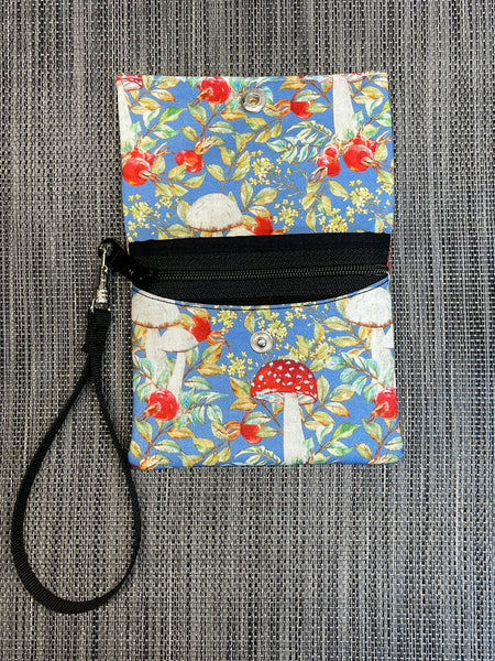 Small Slim Wallet - Light Weight - Added RFID Fabric - Mushroom Fabric