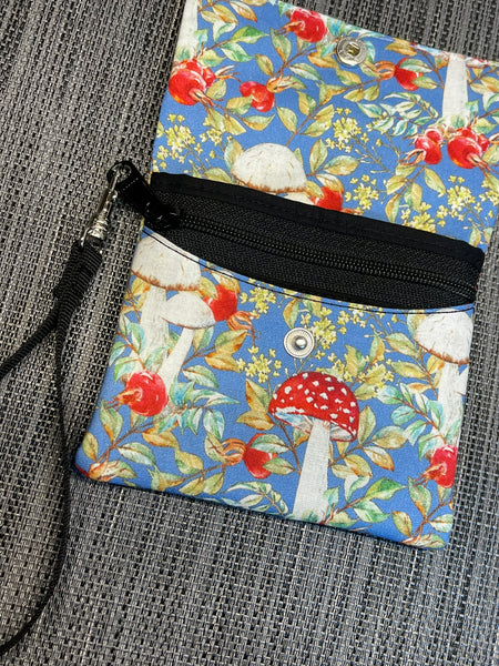 Small Slim Wallet - Light Weight - Added RFID Fabric - Mushroom Fabric