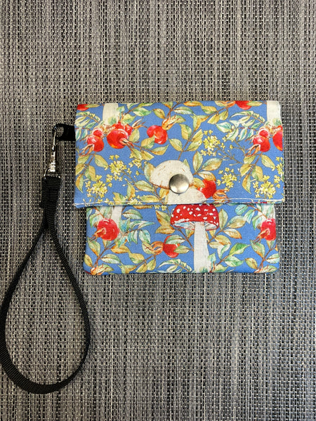 Small Slim Wallet - Light Weight - Added RFID Fabric - Mushroom Fabric