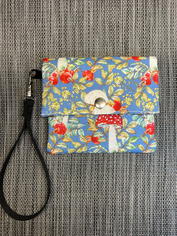 Small Slim Wallet - Light Weight - Added RFID Fabric - Mushroom Fabric