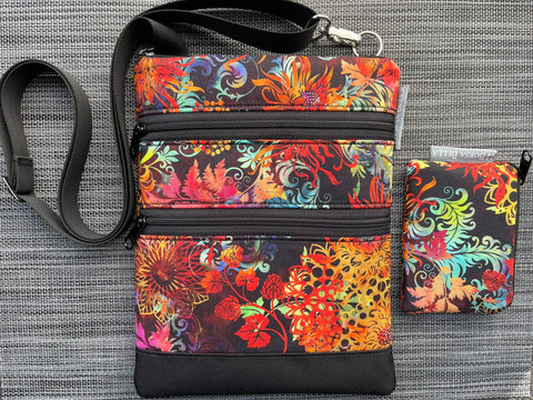 Clearance SMALL Travel Bags Crossbody Purse - Cross Body - Faux Leather - Tablet Purse -  Floragraphix Sunset