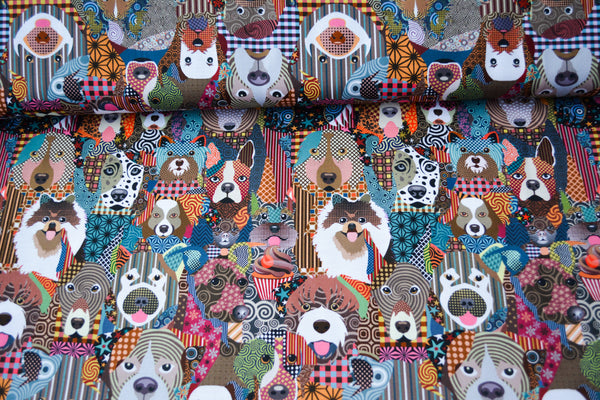 Short Zip Phone Bag - Wristlet Converts to Cross Body Purse - Dog Fabric