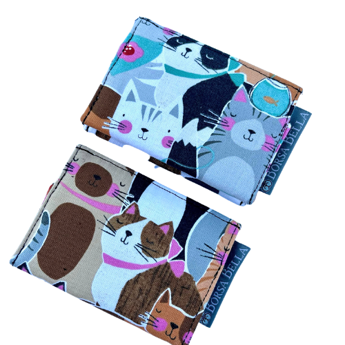Card Holder RFID Protected - Cat Fabric