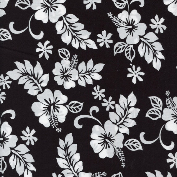 Card Holder RFID Protected - Hawaiian Fabric Black and White