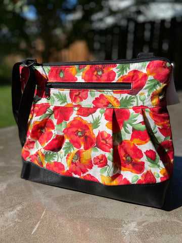 Hobo Purse Cross Body - Medium Only - Shoulder Bag - Poppy Fabric