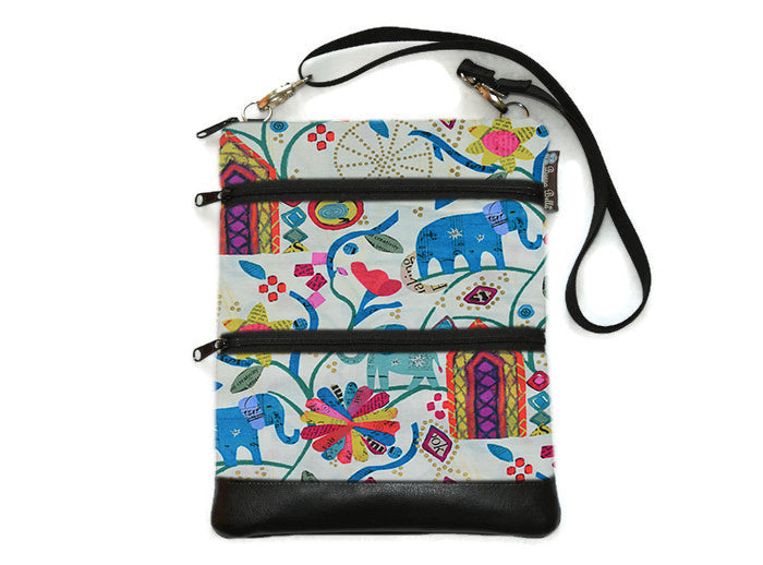 Travel Bags Crossbody Purse - Cross Body - Faux Leather - Tablet Purse - Ellie Fabric