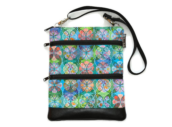 Travel Bags Crossbody Purse - Cross Body - Faux Leather - Tablet Purse -  Pastel Perfect Fabric