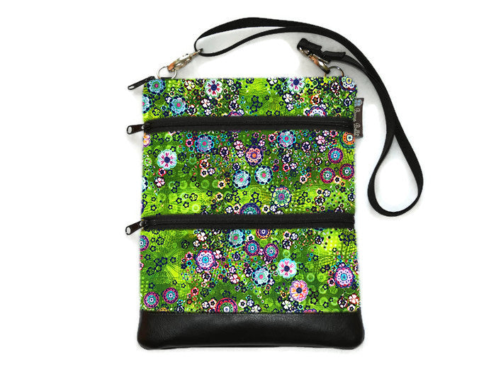 Travel Bags Crossbody Purse - Cross Body - Faux Leather - Tablet Purse -  Verde Fabric