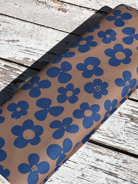 Ella Bella Purse Faux Leather Small Cross Body Purse - Blue Bayou Fabric