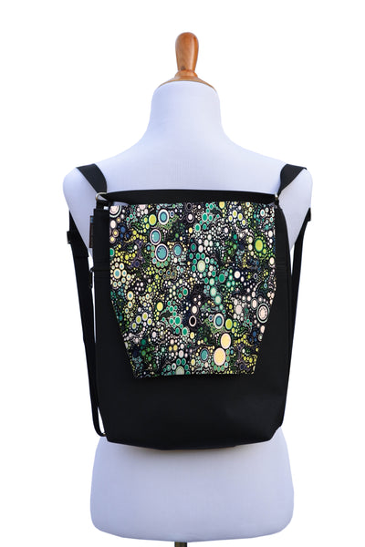 Convertible Backpack Bag -  Ocean Blues Fabric