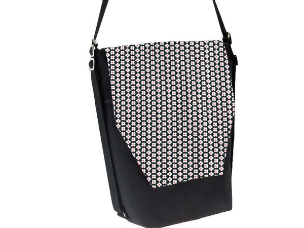 Convertible Backpack Bag -  Mini Daisy Dots Fabric