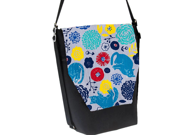 Convertible Backpack Bag -  Daisy Kitty Fabric