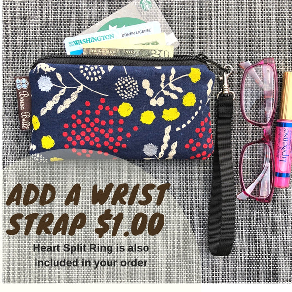 Catch All Zippered Pouch - Navy Daisy Chain Fabric