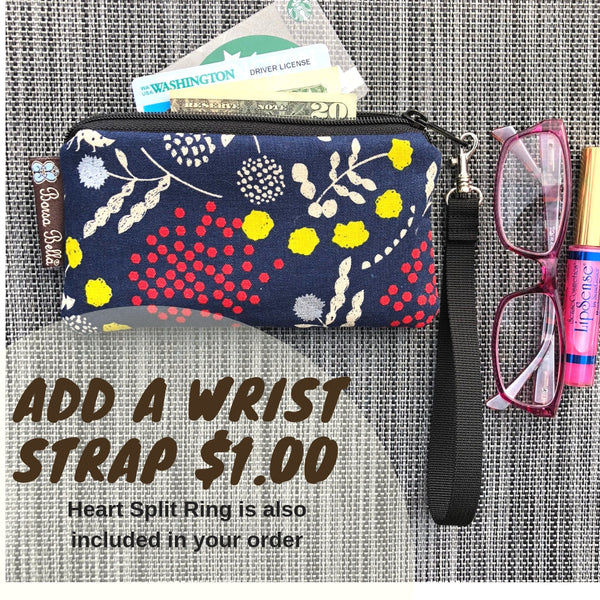 Catch All Zippered Pouch - Black and White Daisy Doodle Fabric