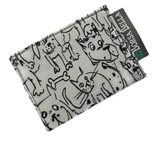Card Holder RFID Protected -   Puppy Party Fabric
