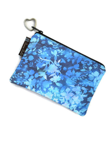 Catch All Zippered Pouch - Blue Fabric