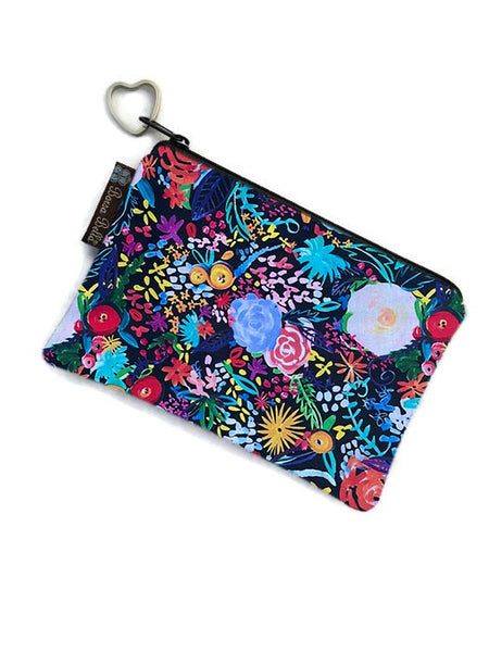 Catch All Zippered Pouch - Painted Petals Fabric