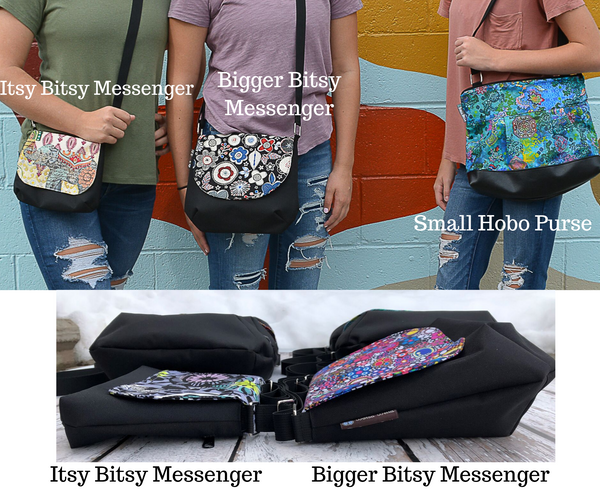 Itsy Bitsy/Bigger Bitsy Messenger Purse - Urban Jungle Fabric
