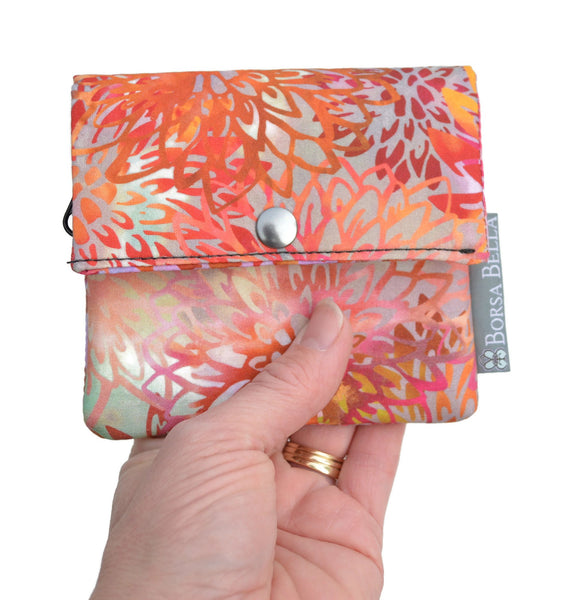 Small Slim Wallet - Light Weight - Added RFID Fabric - Geometric Fabric