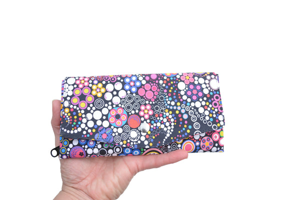 Wallet - Slim Large Wallet - Light Weight - Glorious Dots Fabric