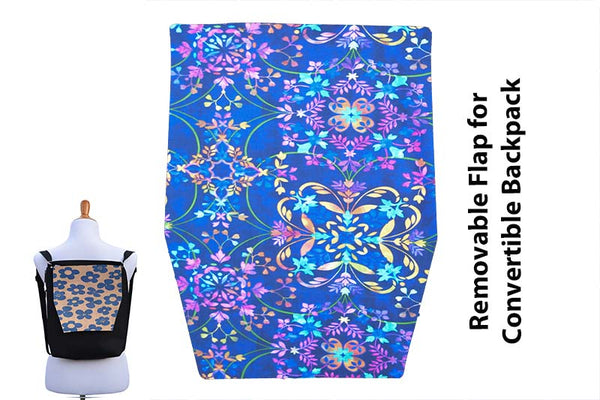 Convertible Backpack Flaps -  Blue Violet Fabric