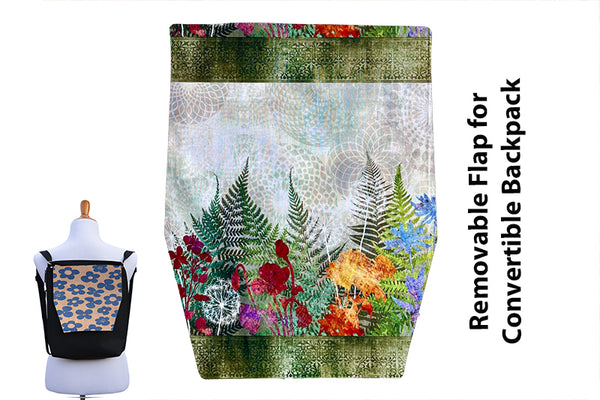 Convertible Backpack Flaps -   FernTastic Fabric