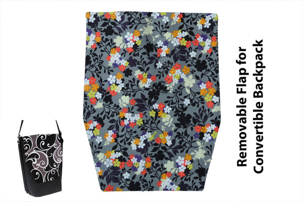 Convertible Backpack Flaps - Urban Garden Fabric