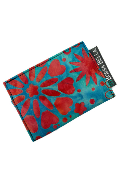 Card Holder RFID Protected - Blue Sky Batik Fabric