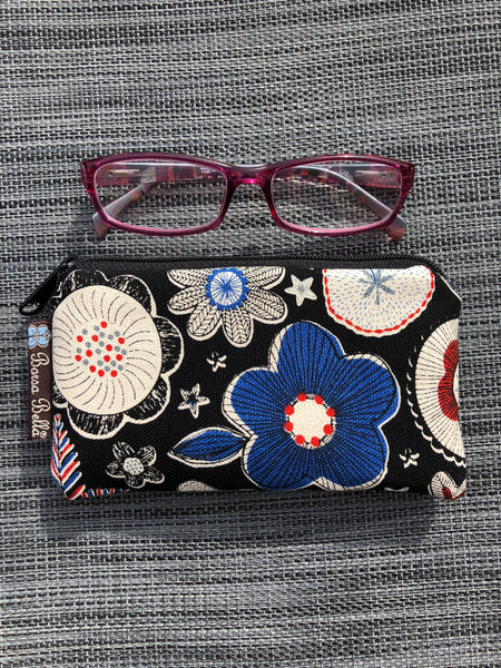 Catch All Zippered Pouch - Wild Flowers Fabric