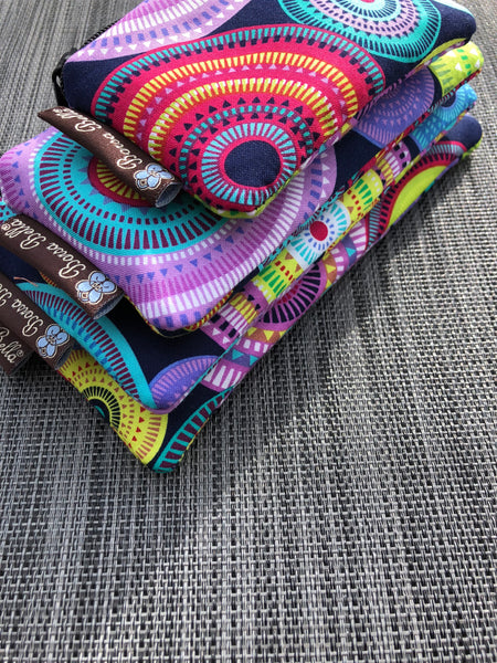 Catch All Zippered Pouch - Caribbean Dot Fabric
