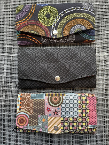 Wallet - Slim Large Wallet - Light Weight - Pop Dot Black Fabric