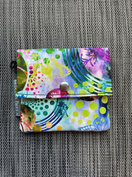 Small Slim Wallet - Light Weight - Added RFID Fabric - Bubble Scope Fabric