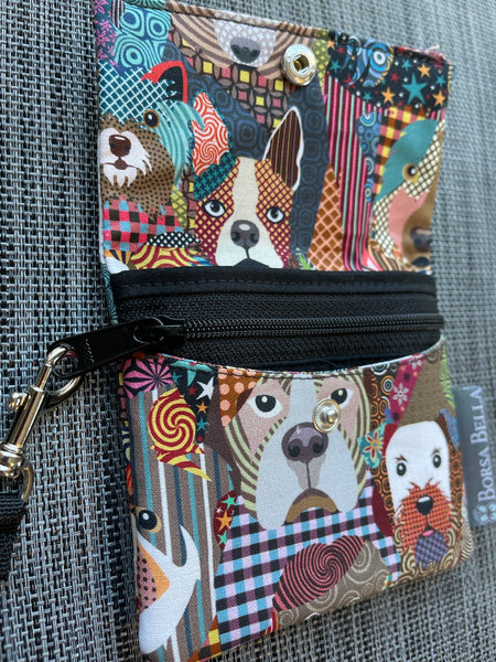 Small Slim Wallet - Light Weight - Added RFID Fabric - Colorful Puppies Fabric