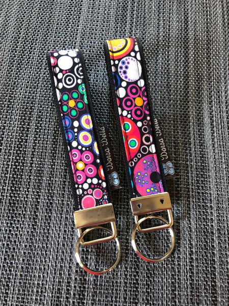 Keychain Wristlets -   Glorious Dots Fabric