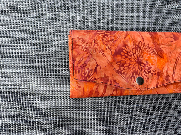 Wallet - Slim Large Wallet - Light Weight - Marmalade Fabric