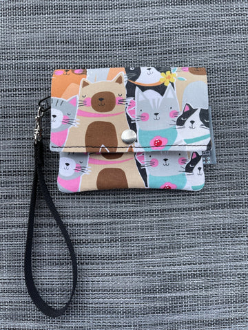 Small Slim Wallet - Light Weight - Added RFID Fabric - Catittude Fabric