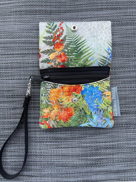 Small Slim Wallet - Light Weight - Added RFID Fabric - Mushroom Fabric