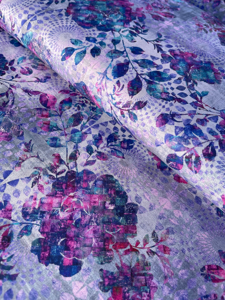 Catch All Zippered Pouch - Purple Haze Fabric