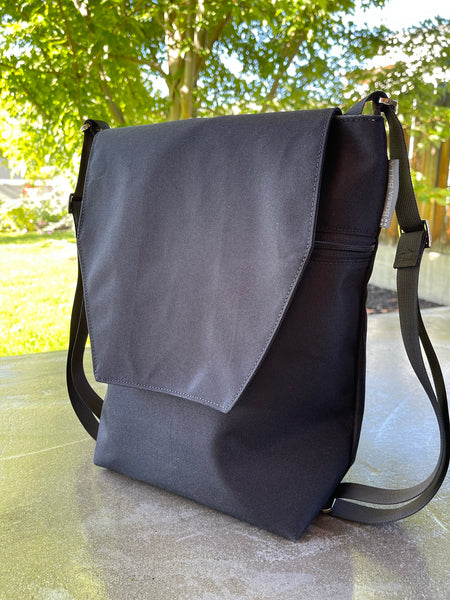 Convertible Backpack Flaps -  Solid Black Cordura Fabric