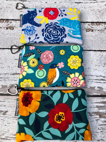 Catch All Zippered Pouch - Garden Party Fabric