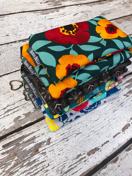 Large Catch All Zippered Pouch - Purple Wild Bush Fabric