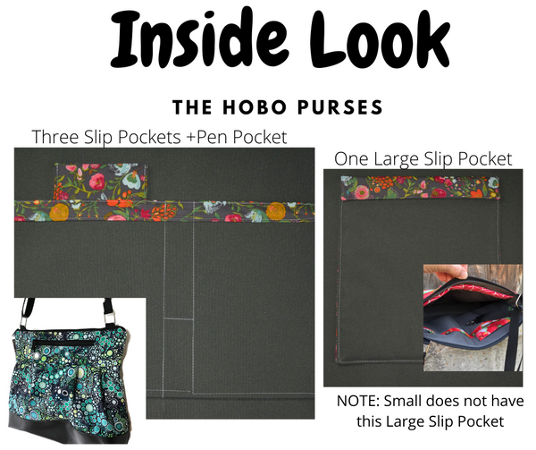 Hobo Purse Cross Body - Shoulder Bag with Faux Leather - FernTastic Fabric