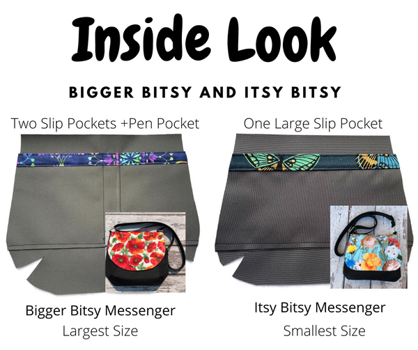 Itsy Bitsy/Bigger Bitsy Messenger Purse - Blue Violet Fabric