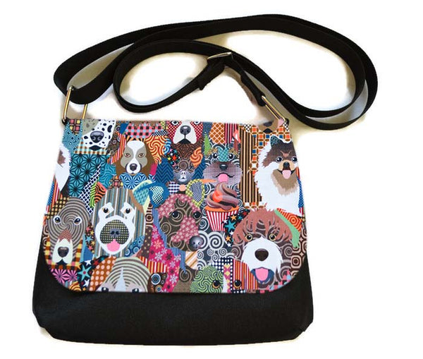 Itsy Bitsy/Bigger Bitsy Messenger Purse - Puppy Party Fabric