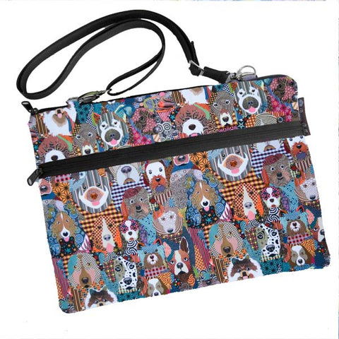 Laptop Bags - Shoulder or Cross Body - Adjustable Nylon Straps - Puppy Party Fabric